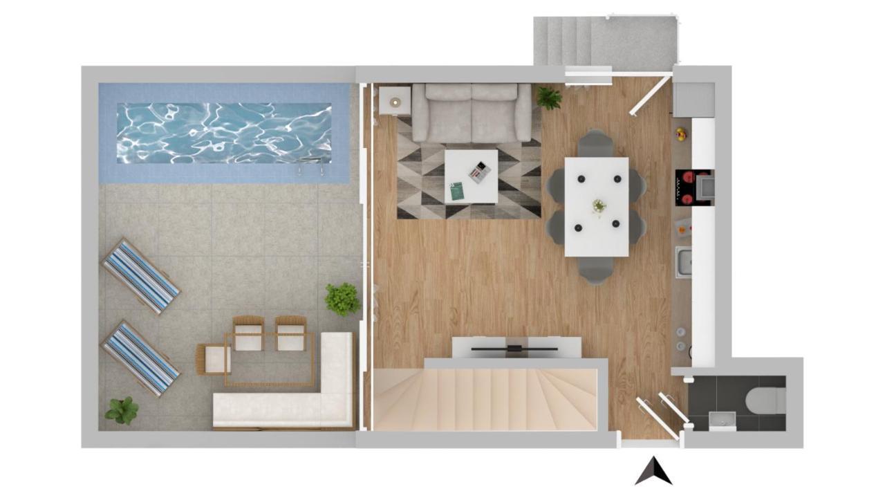 Villa Solis Lacus Modern Apartment - Private Heated Pool - Smart Tv Sky X - Free Parking Njivice Eksteriør bilde